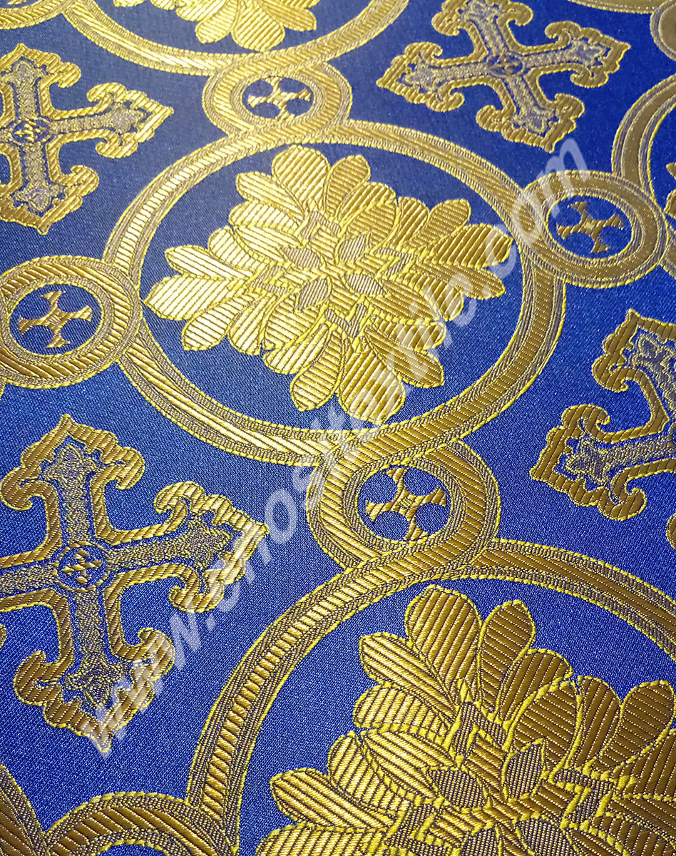 KL-014 Blue-Gold Brocade Fabrics